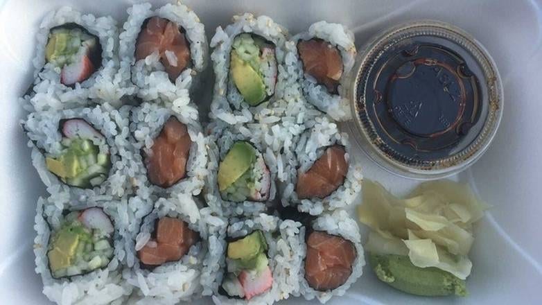 California Roll & Salmon Roll.