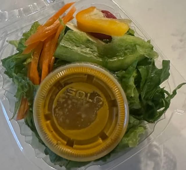 House Green Salad with Ginger Dressing.